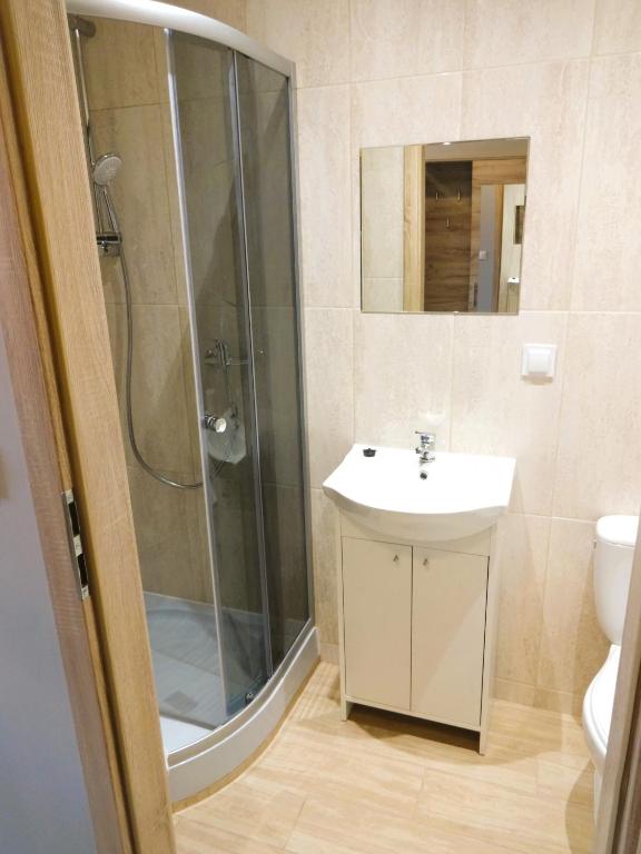 Koupelna v ubytování Hotel Ava