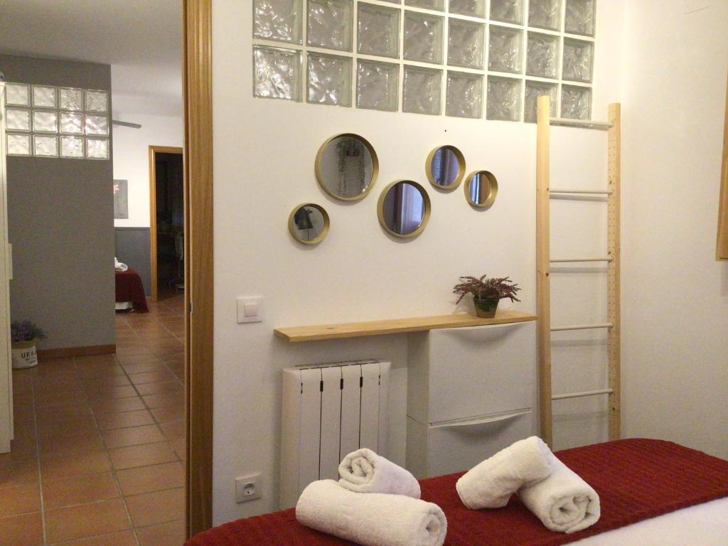 Postel nebo postele na pokoji v ubytování Lo corralet