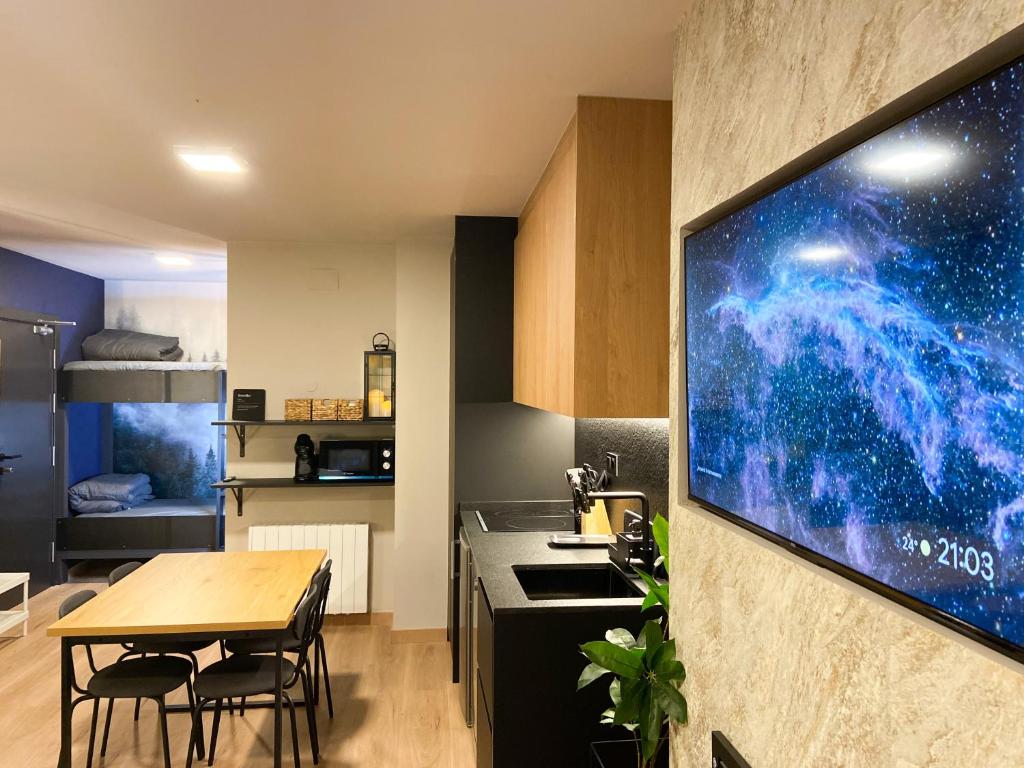 Köök või kööginurk majutusasutuses Modern Blue Studio En Valle De Incles - Parking Gratis l by BonesVacances