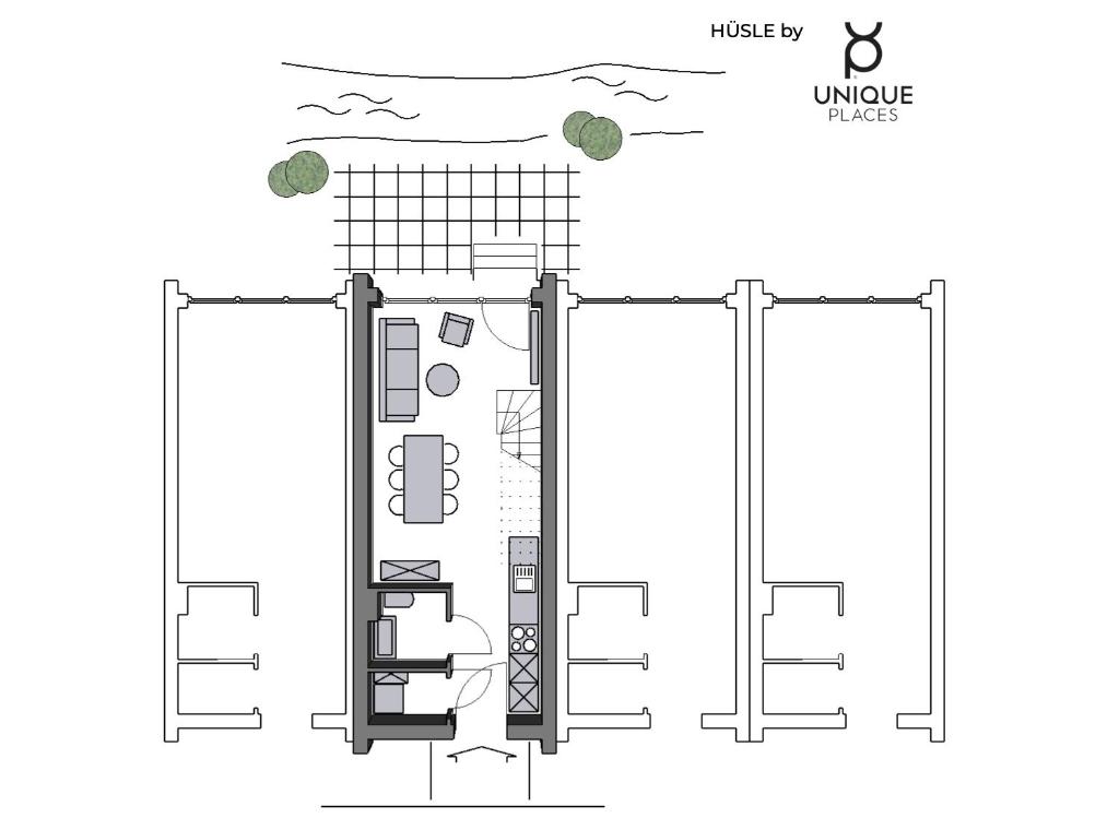 Půdorys ubytování Neue stylische HÜSLE by UNIQUE PLACES