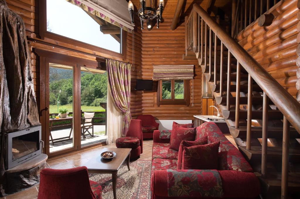 Posezení v ubytování Natura Chalets