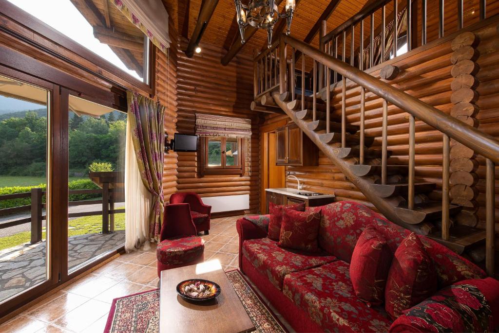 Posezení v ubytování Natura Chalets