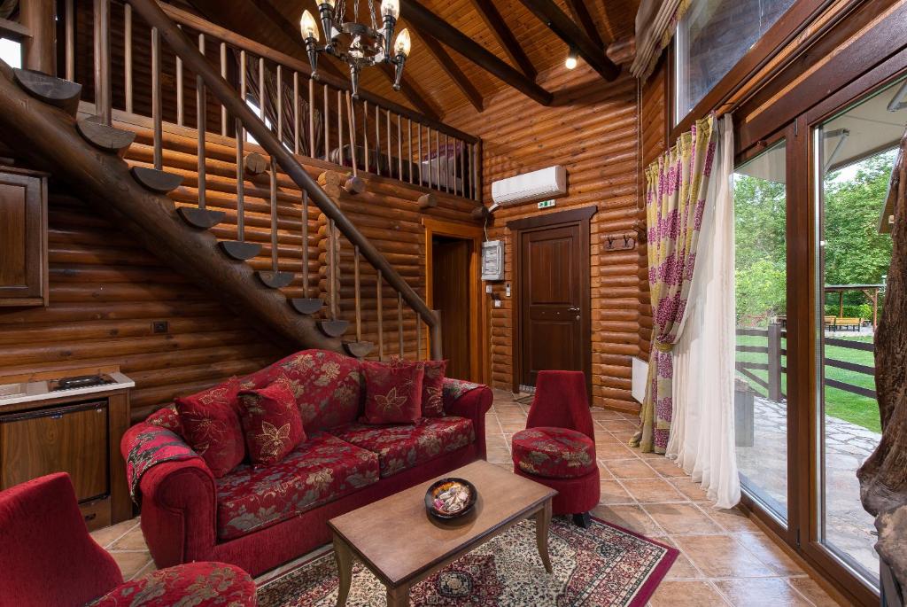 Posezení v ubytování Natura Chalets