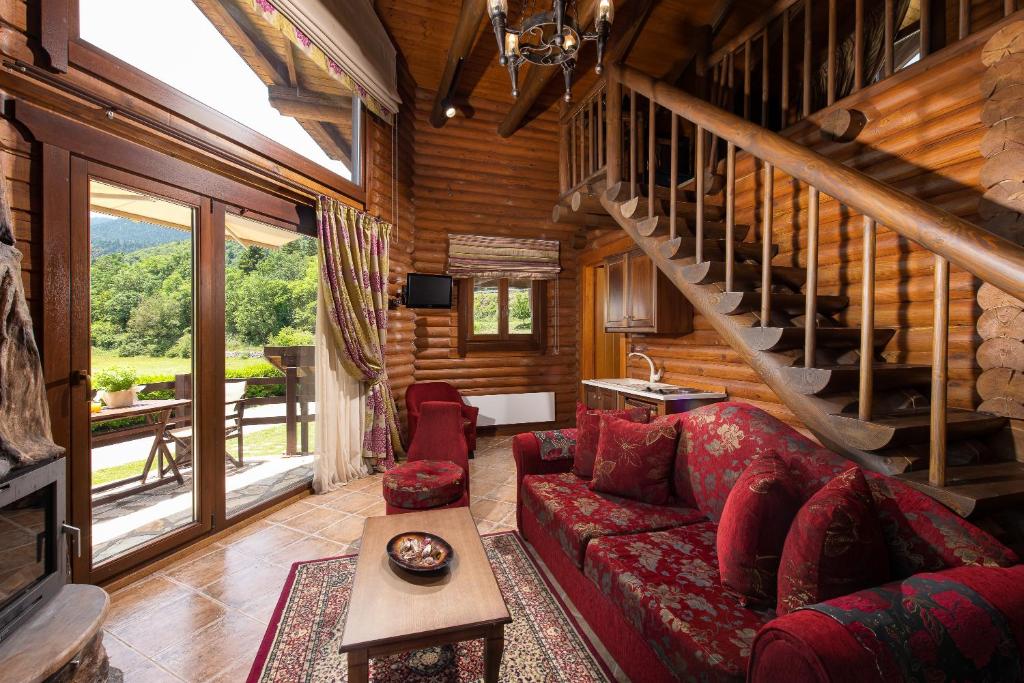 Posezení v ubytování Natura Chalets