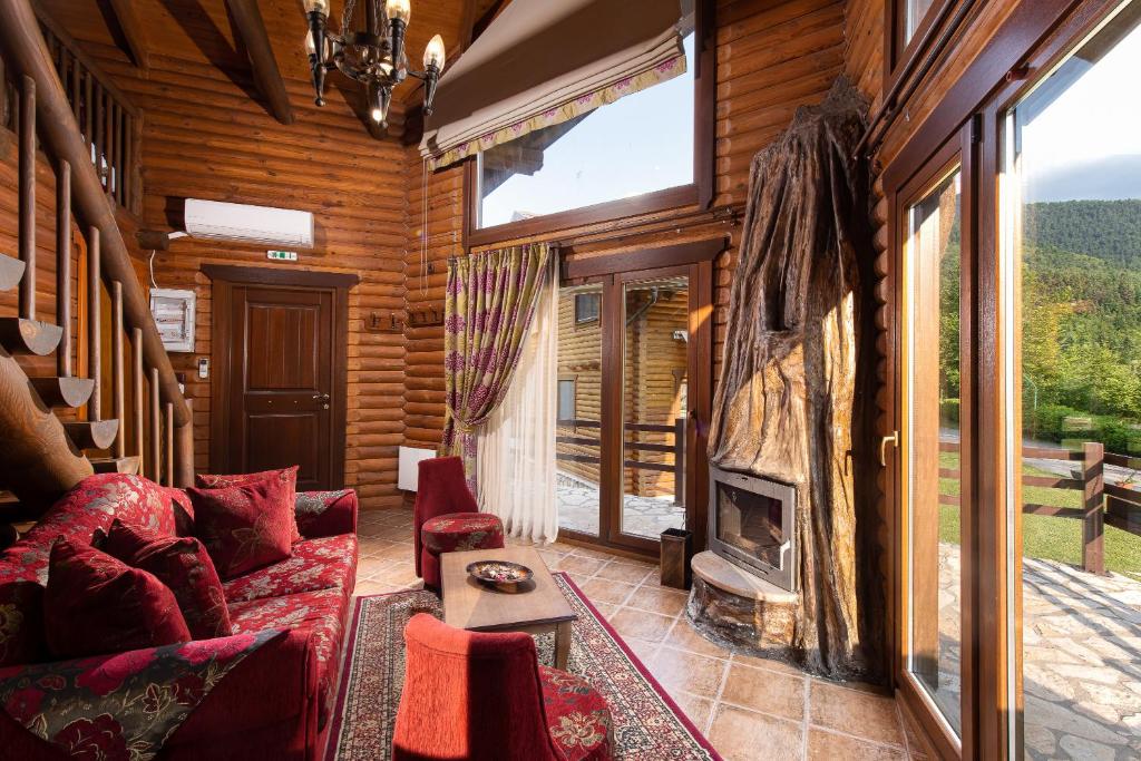 Posezení v ubytování Natura Chalets