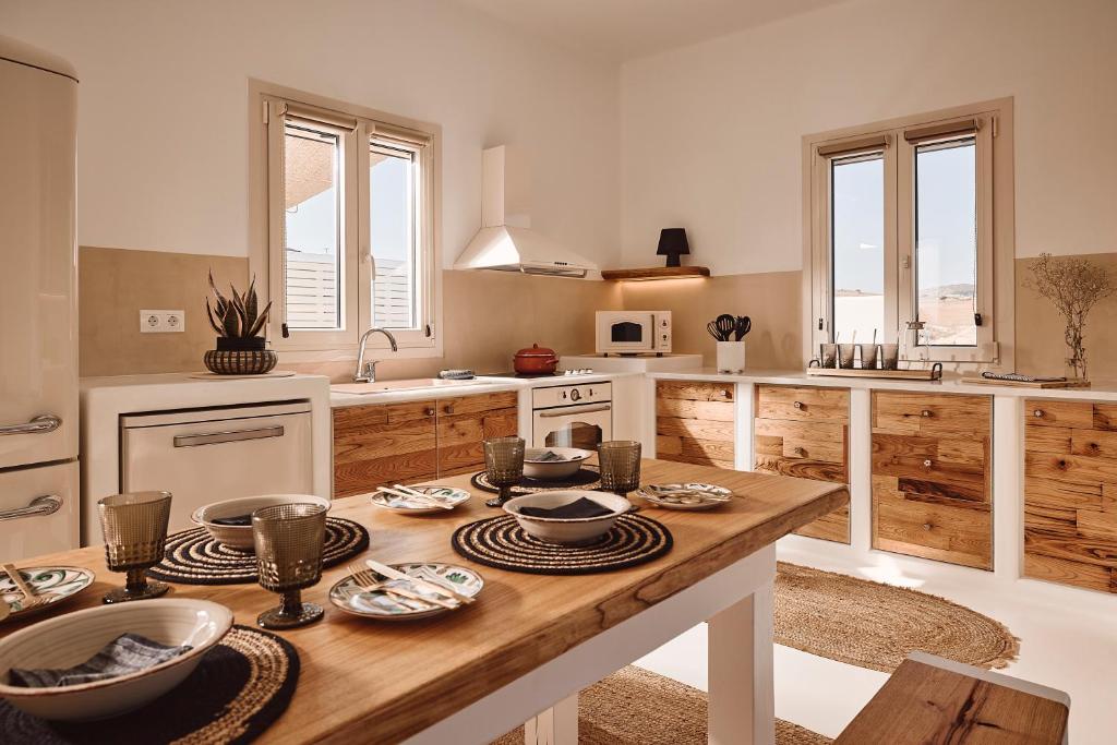 Kuchyň nebo kuchyňský kout v ubytování Infinity Villa milos