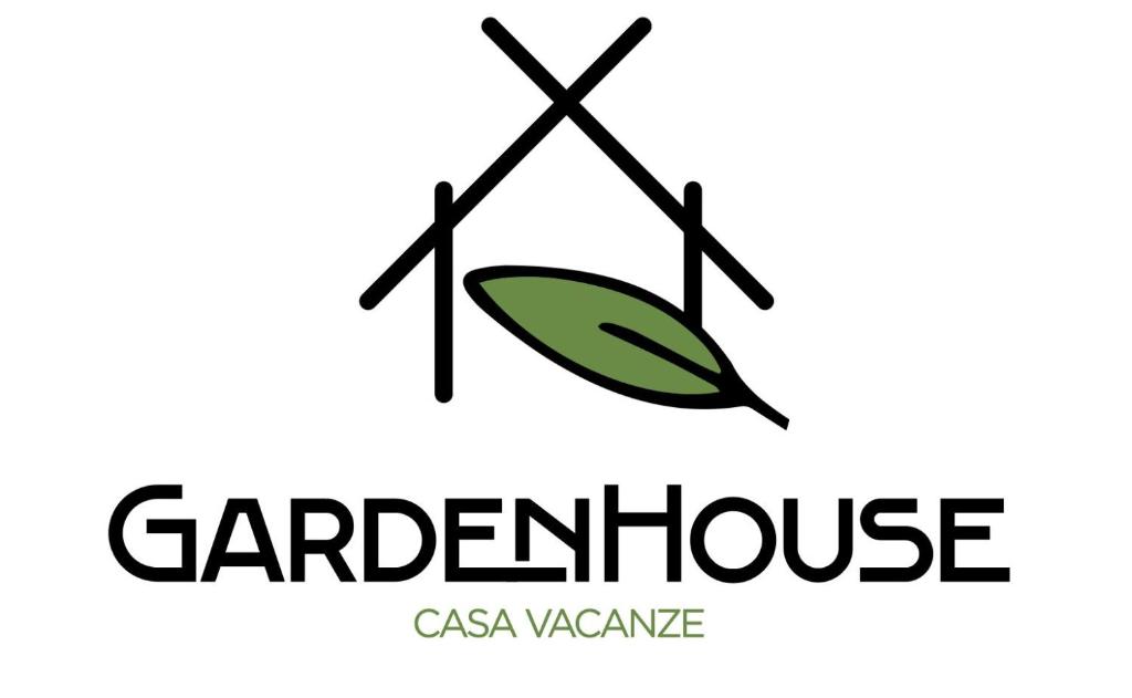 a logo for a garden house with a green leaf at Garden House in Bellizzi