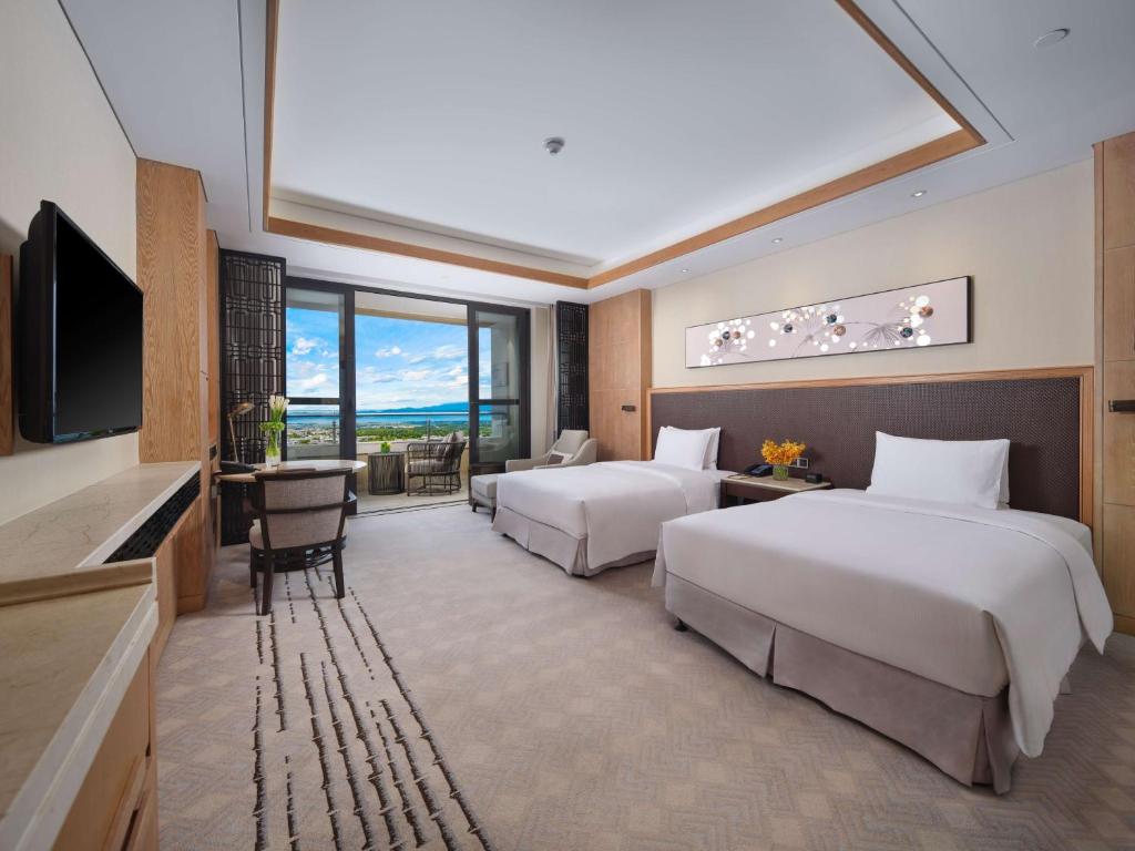 Hilton Dali Resort & Spaにあるベッド