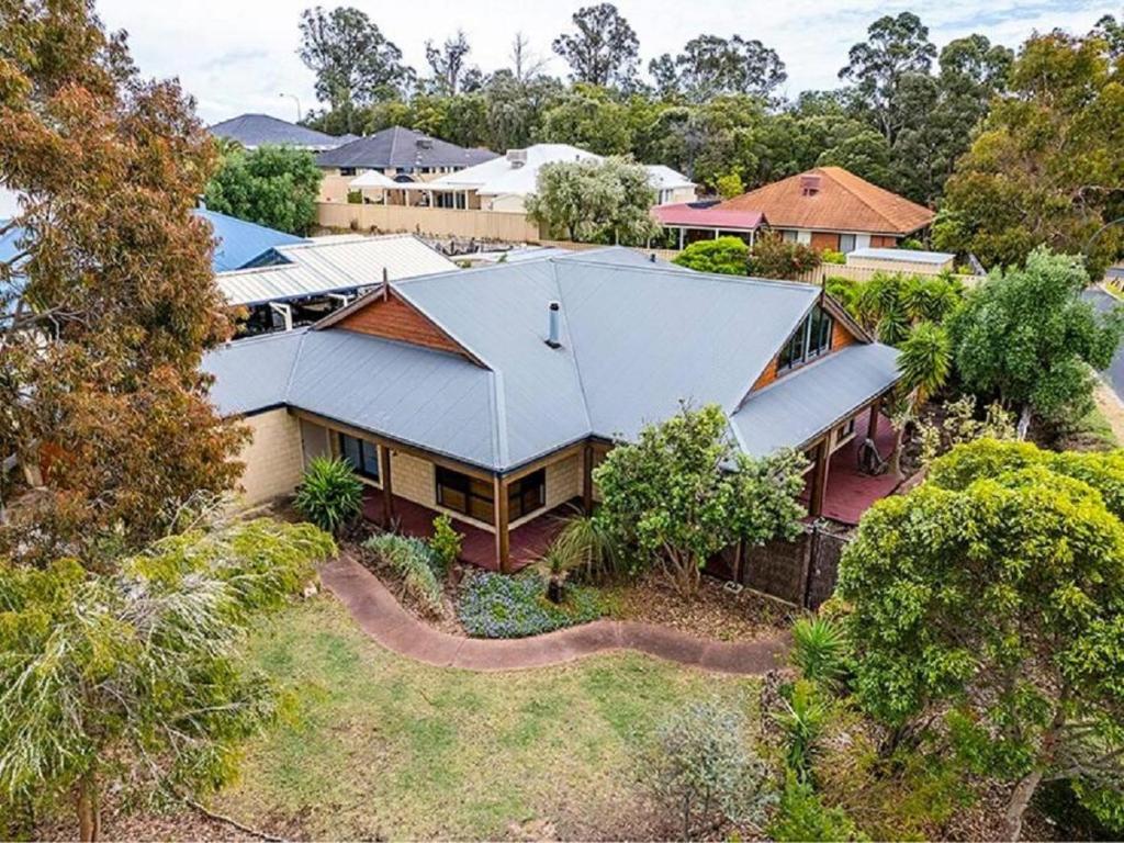 an aerial view of a house with a metal roof at Sky Blue Retreat in North Boyanup