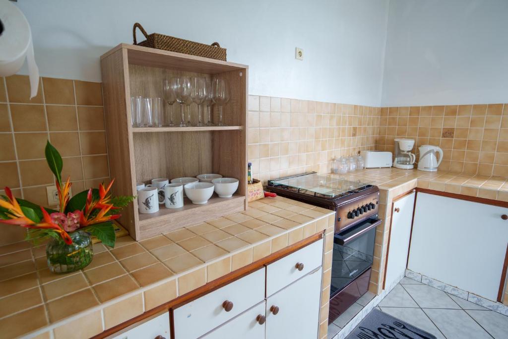 Kuchyň nebo kuchyňský kout v ubytování Noha Lodge