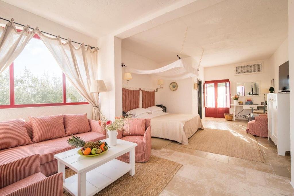 A seating area at Masseria Torre Coccaro