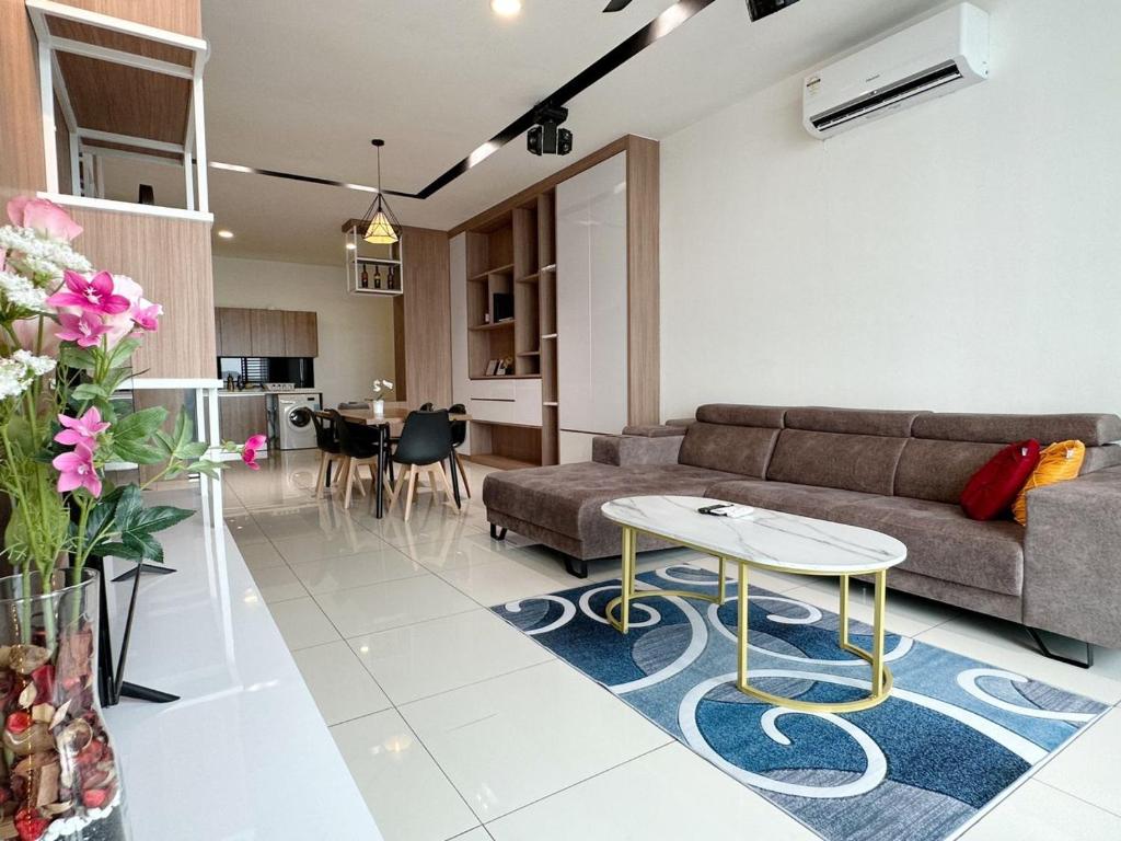 Posezení v ubytování Cozy couple apartment suite