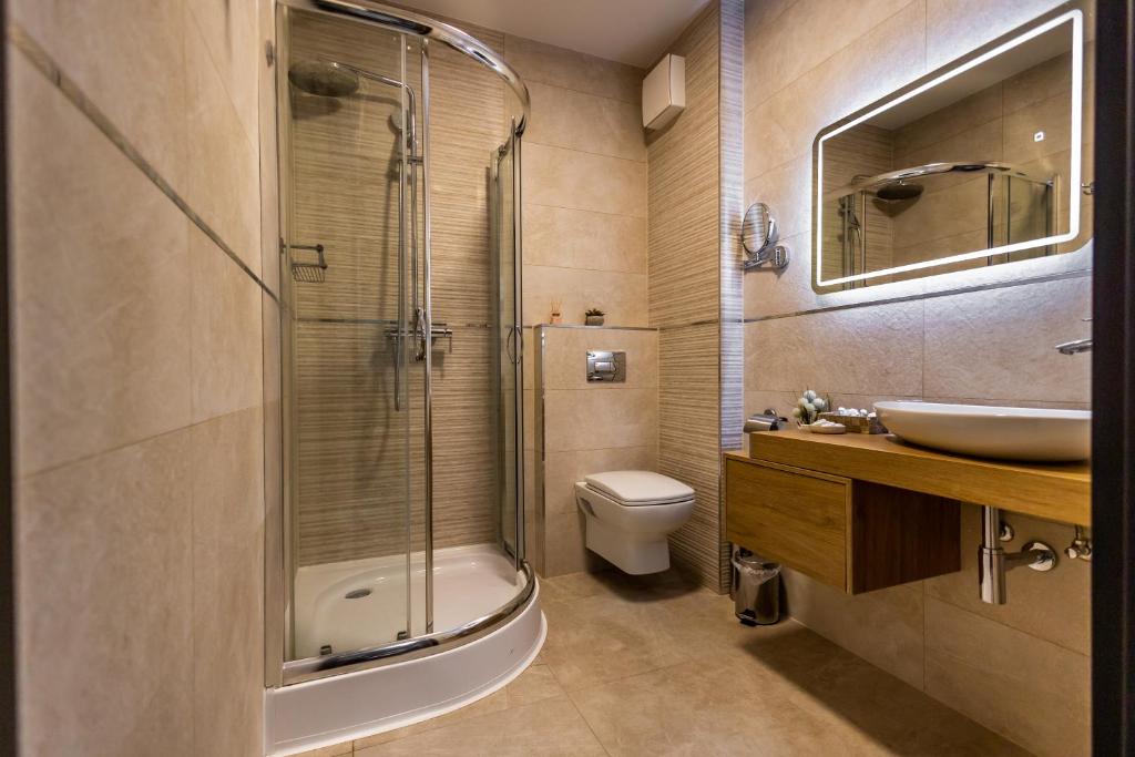 Koupelna v ubytování Mokka House Panzió