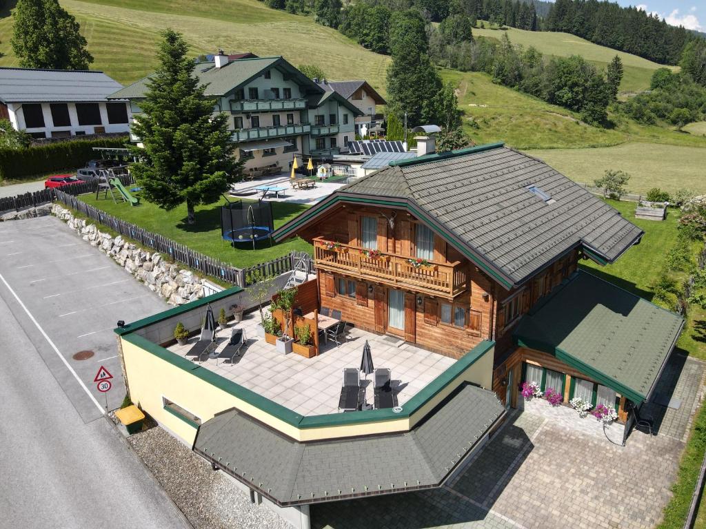 an overhead view of a house with a roof at Jagdhaus Wagrain in Wagrain