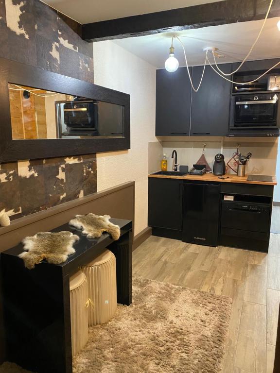 Kuchnia lub aneks kuchenny w obiekcie Antarès Location Avoriaz