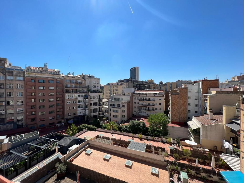 Nespecifikovaný výhled na destinaci Barcelona nebo výhled na město při pohledu z apartmánu