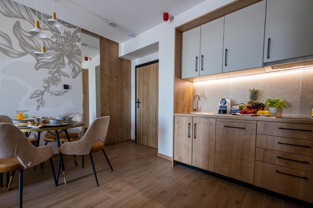 Kuchyň nebo kuchyňský kout v ubytování Mokka House Panzió