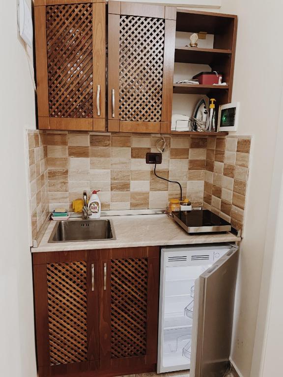 Kuchyň nebo kuchyňský kout v ubytování At Pikotiko's - Korca City Rooms for Rent
