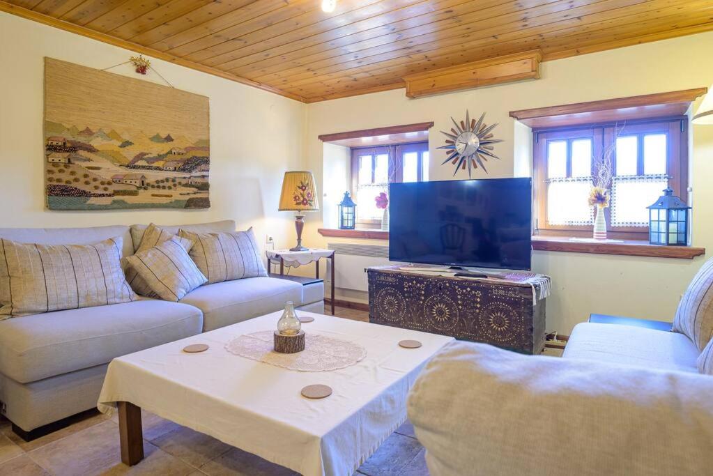 TV a/nebo společenská místnost v ubytování Clio's Stone House