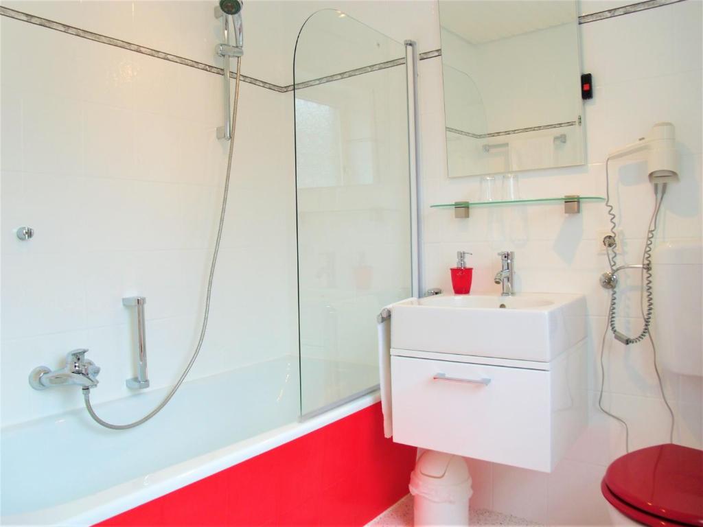 Koupelna v ubytování Hotel Brehm