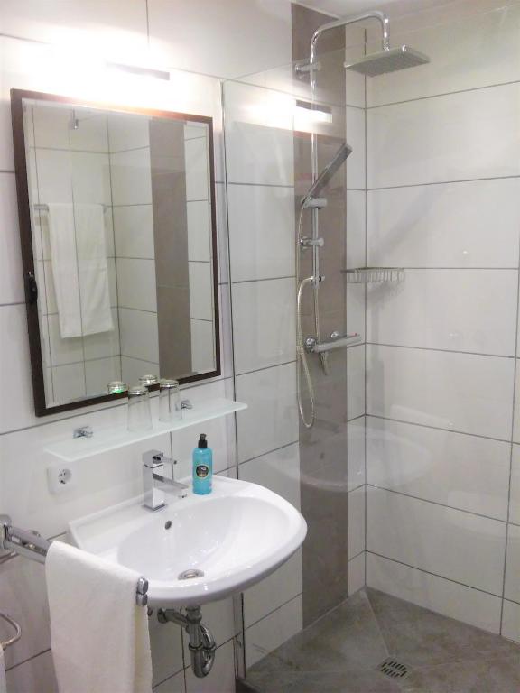 Koupelna v ubytování Hotel Brehm