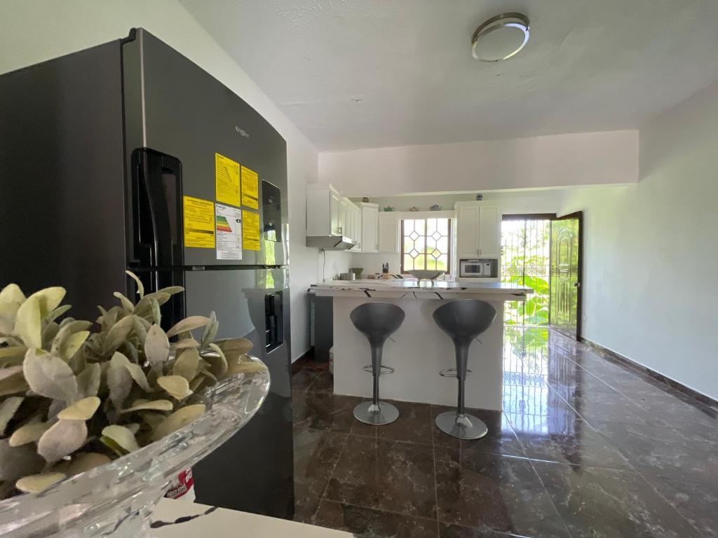 Kuchyň nebo kuchyňský kout v ubytování Casa Jacaranda