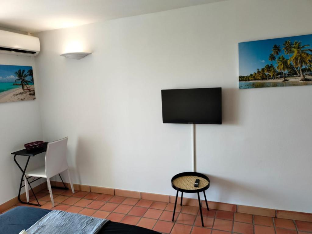TV a/nebo společenská místnost v ubytování Appartements vue mer - Résidence de la baie - Tartane