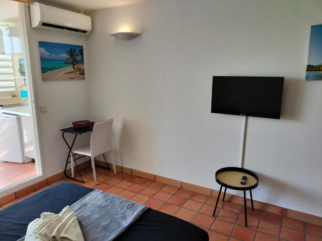 TV a/nebo společenská místnost v ubytování Appartements vue mer - Résidence de la baie - Tartane