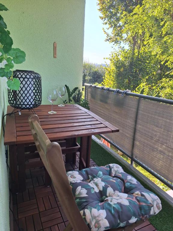 Balkón nebo terasa v ubytování Am Wald