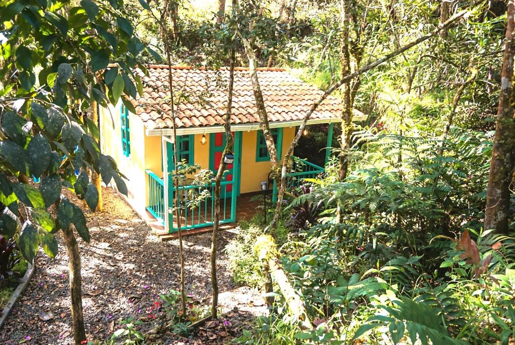 a small house in the middle of a forest at ENCANTO Minicasitas en medio de la naturaleza in Santa Elena