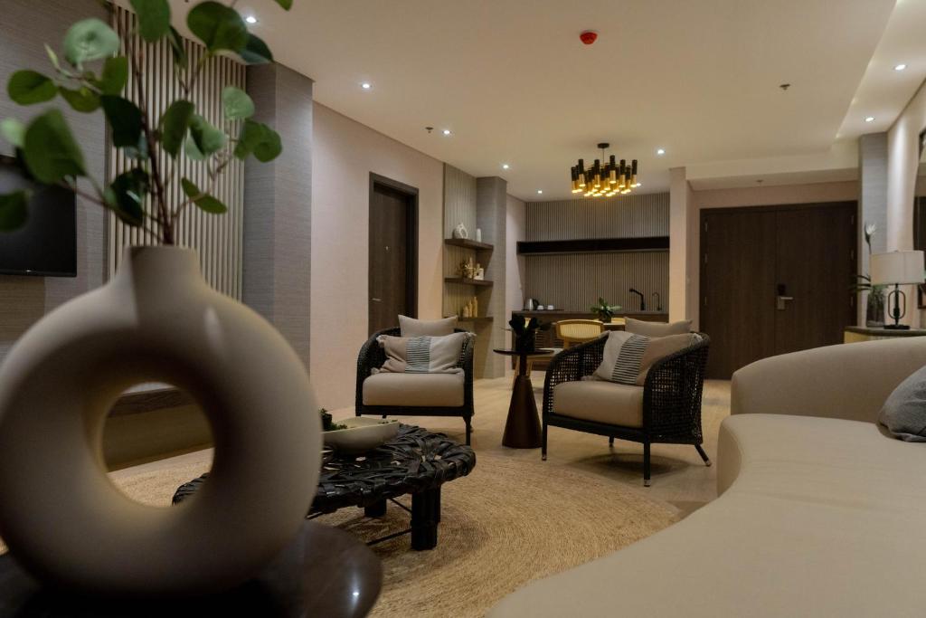 Posezení v ubytování Adelina Hotel and Suites
