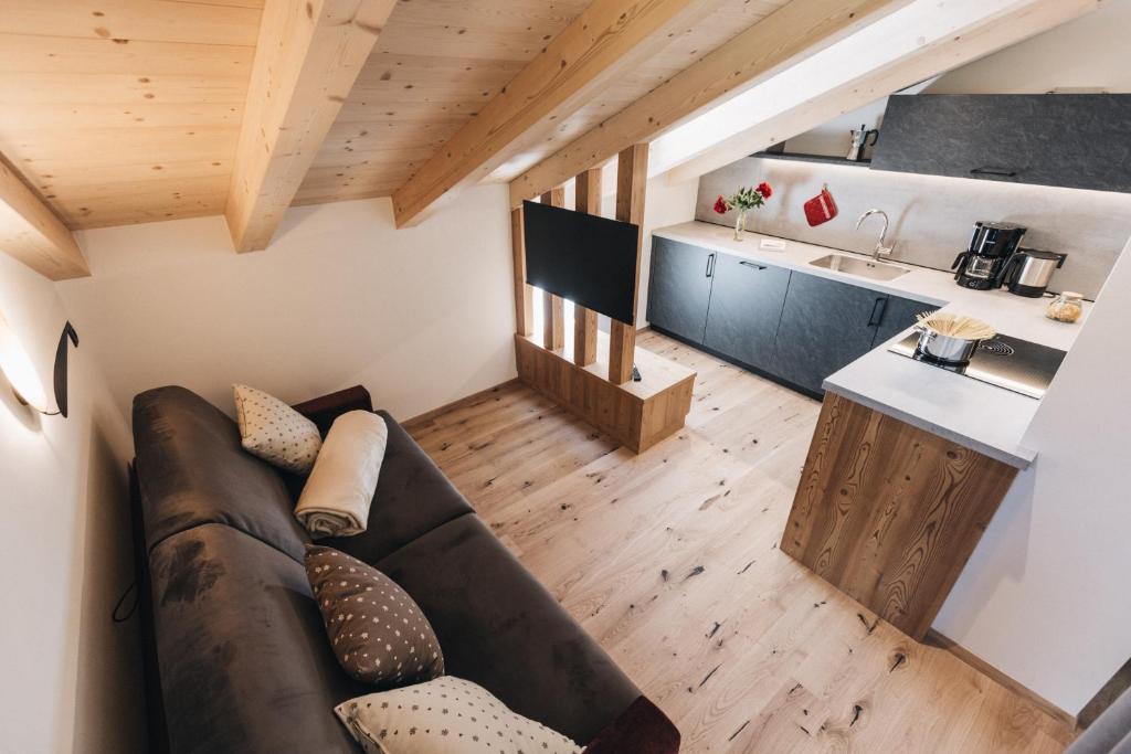 Kuchyň nebo kuchyňský kout v ubytování Flaschtal-Hof