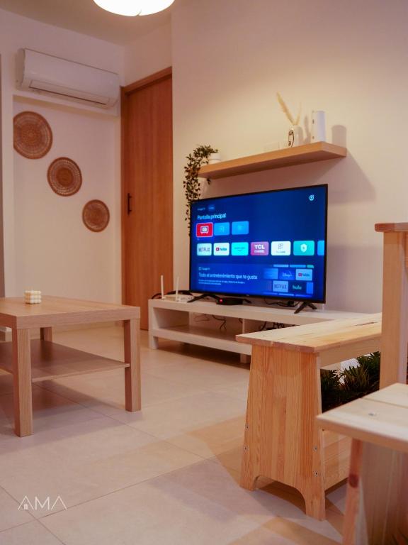 TV a/nebo společenská místnost v ubytování Acogedor Apartamento Céntrico