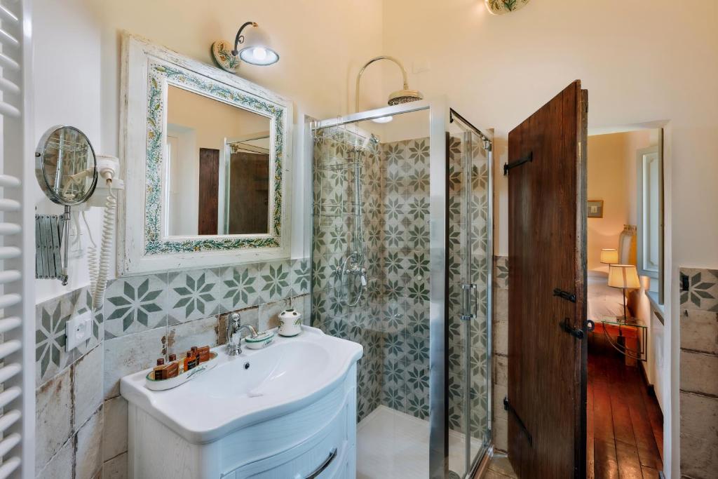 Koupelna v ubytování Agriturismo Le Cerque