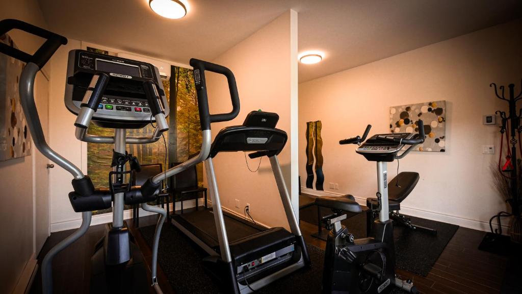 Fitness centrum a/nebo fitness zařízení v ubytování Splendid Mountain View Condo with Pool & BBQ- Ski, MTB, Cycling, Golf, Telework!