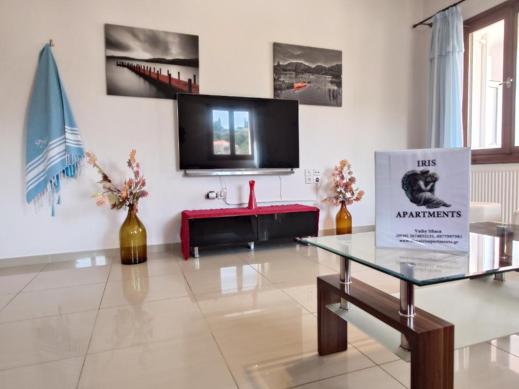 TV a/nebo společenská místnost v ubytování Iris Apartments Ithaca