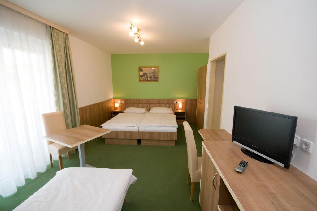 TV a/nebo společenská místnost v ubytování Hotel Bauer