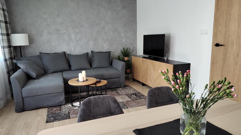sala de estar con sofá y mesa en Mieszkanie Centrum en Zakopane