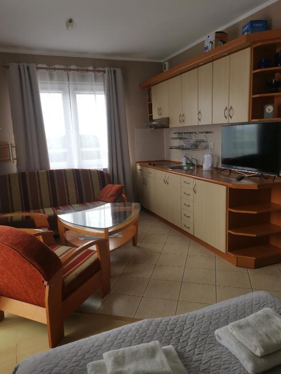 Kuchyňa alebo kuchynka v ubytovaní Apartament Reymonta z widokiem na morze
