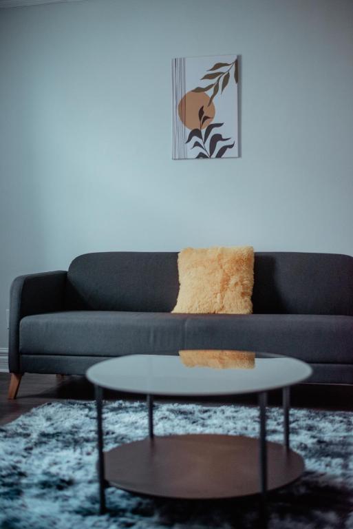 Hotel Spacieux Appartement de 3 Chambres downtown, a living room with a couch and a coffee table at Spacieux Appartement de 3 Chambres downtown in Montreal