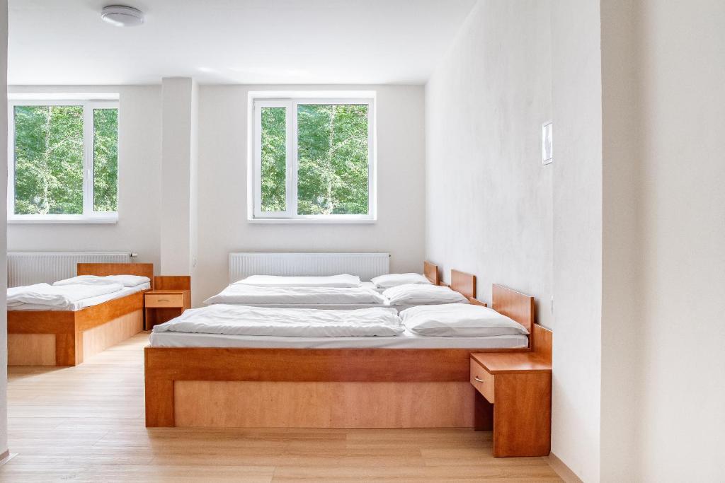 Postel nebo postele na pokoji v ubytování Beskydy House