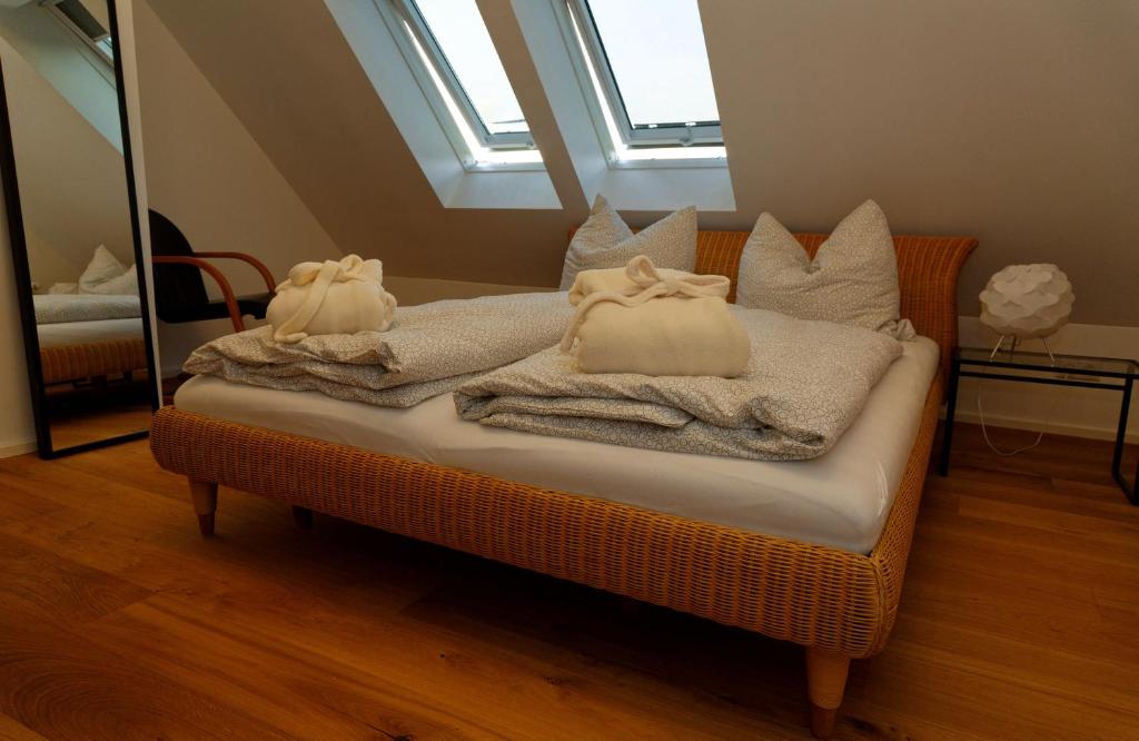 Postel nebo postele na pokoji v ubytování Ferienwohnung Peuker