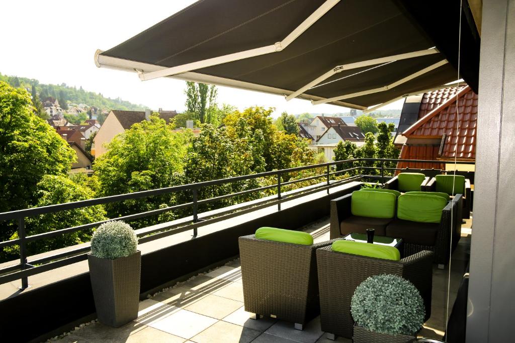 Balkón nebo terasa v ubytování Hotel Alpha