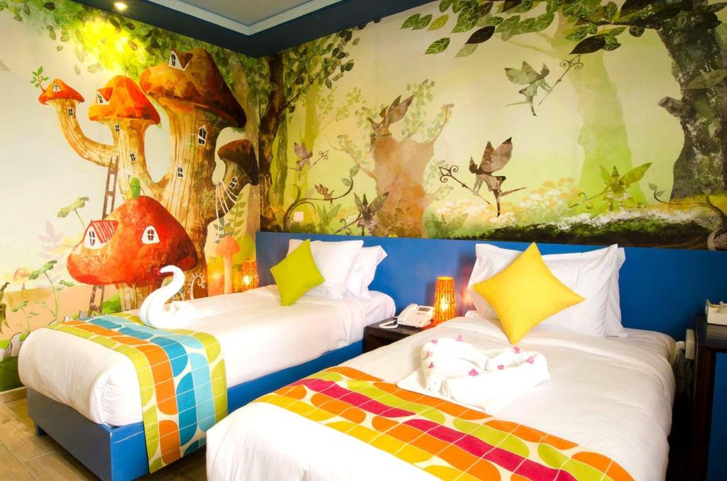 Postel nebo postele na pokoji v ubytování Swiss Inn Teda Hotel & Aqua Park