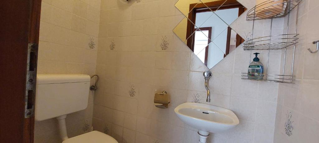 Koupelna v ubytování Smještaj l za rad, odmor, grupe i pojedince