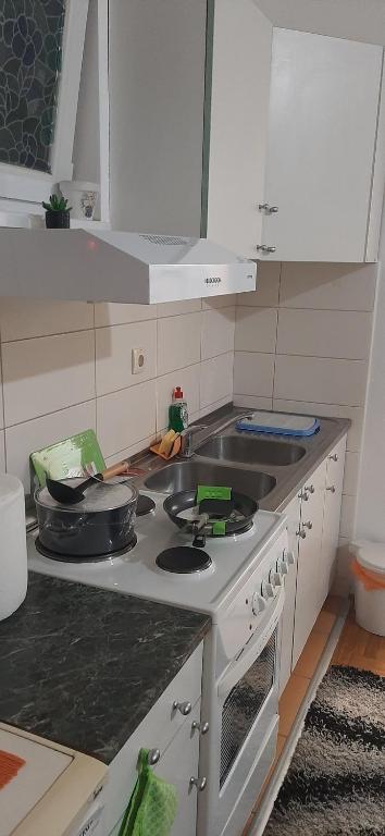 Kuchyň nebo kuchyňský kout v ubytování Apartman studio DUE
