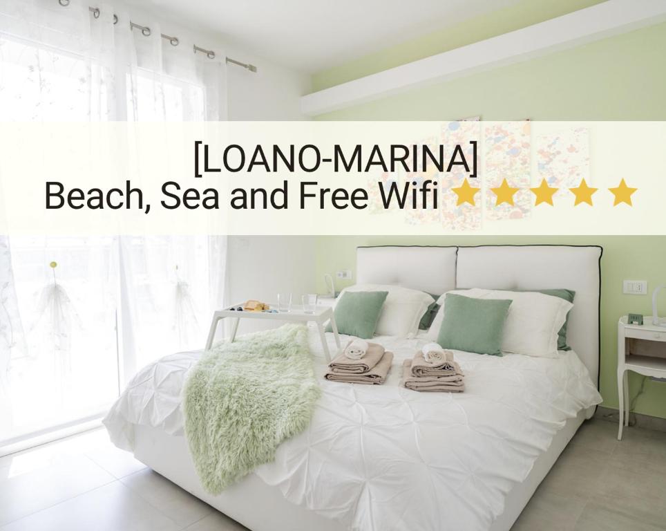 Cama o camas de una habitación en Loano-Marina Spiaggia, mare, a 5 stelle