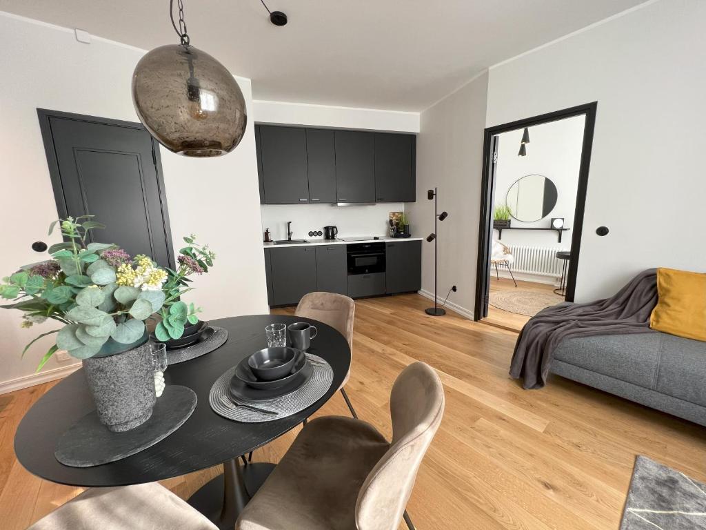 Kuchyň nebo kuchyňský kout v ubytování Cozy Apartment in Old Town Tartu