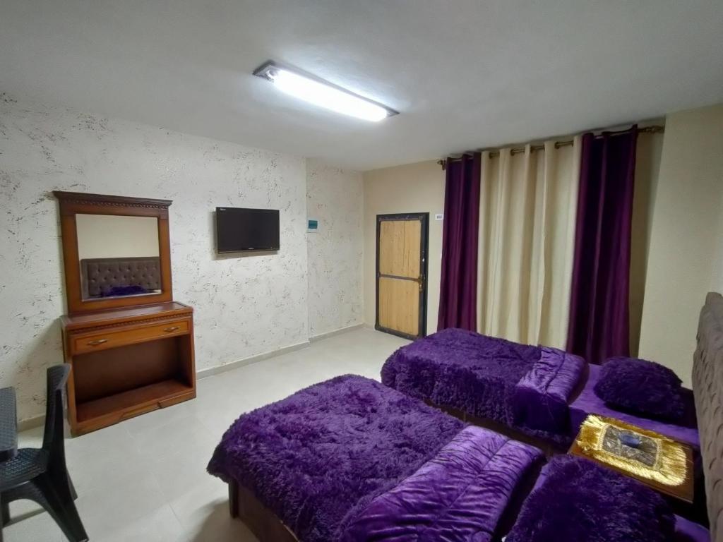 Postel nebo postele na pokoji v ubytování Sail Alhasa Tourist Resort-Tafila