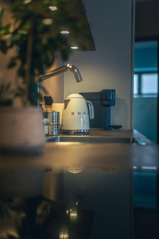 Kuchyň nebo kuchyňský kout v ubytování Vaxholm Apartment